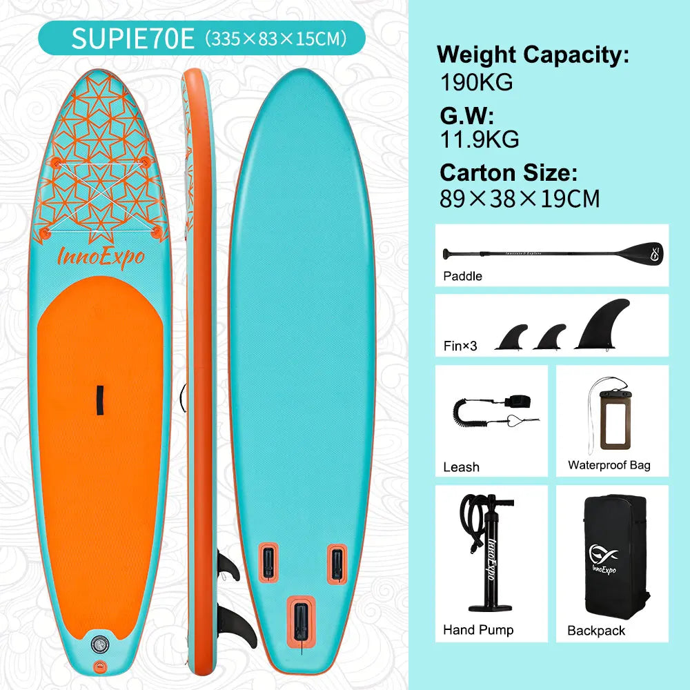 Paddle gonflable prêt pour l'aventure nautique