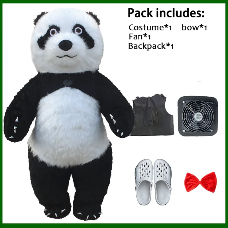 Costume gonflable panda pour célébration de Noël