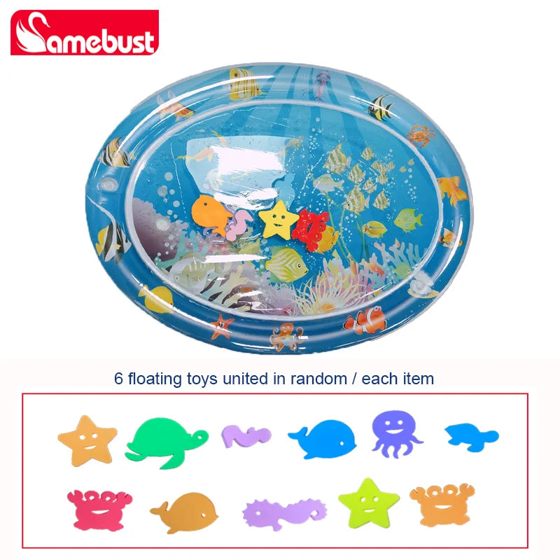 Coussin tummy time gonflable transparent éléments flottants