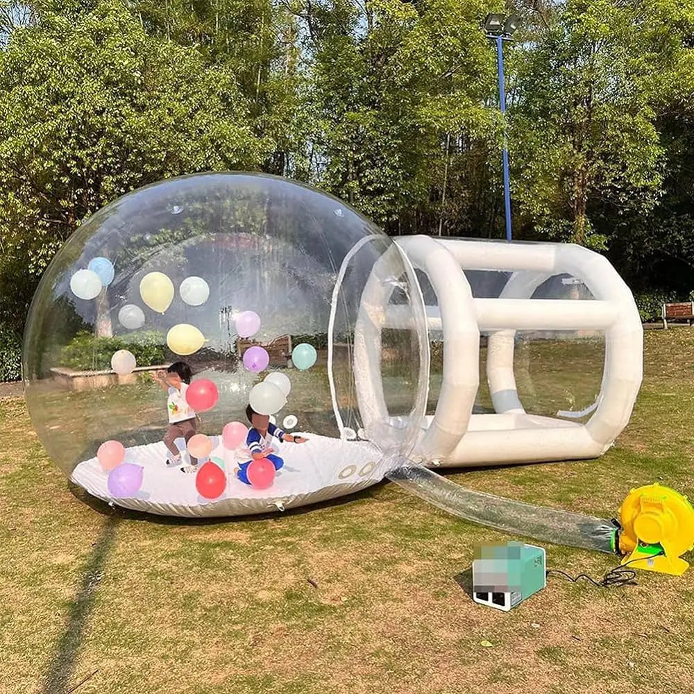 Bulle gonflable transparente de 3 mètres avec tunnel d'accès