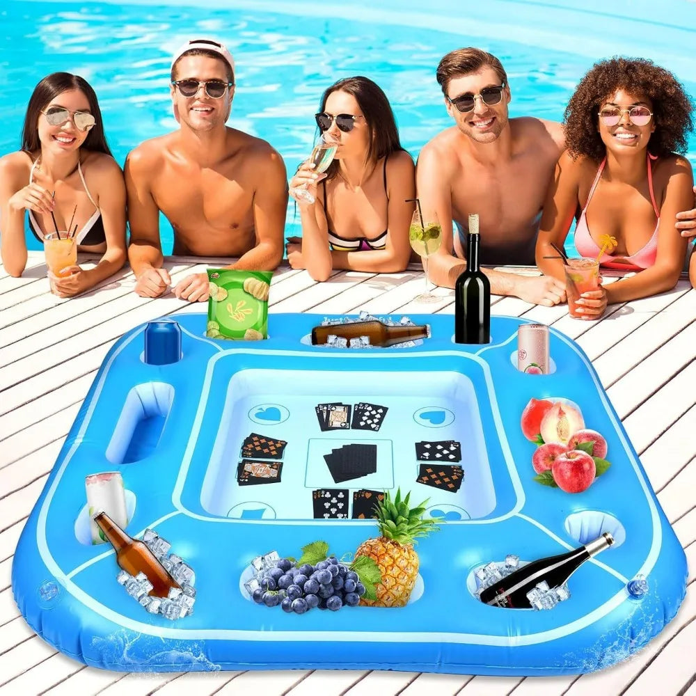 Plateforme flottante gonflable forme carrée en piscine