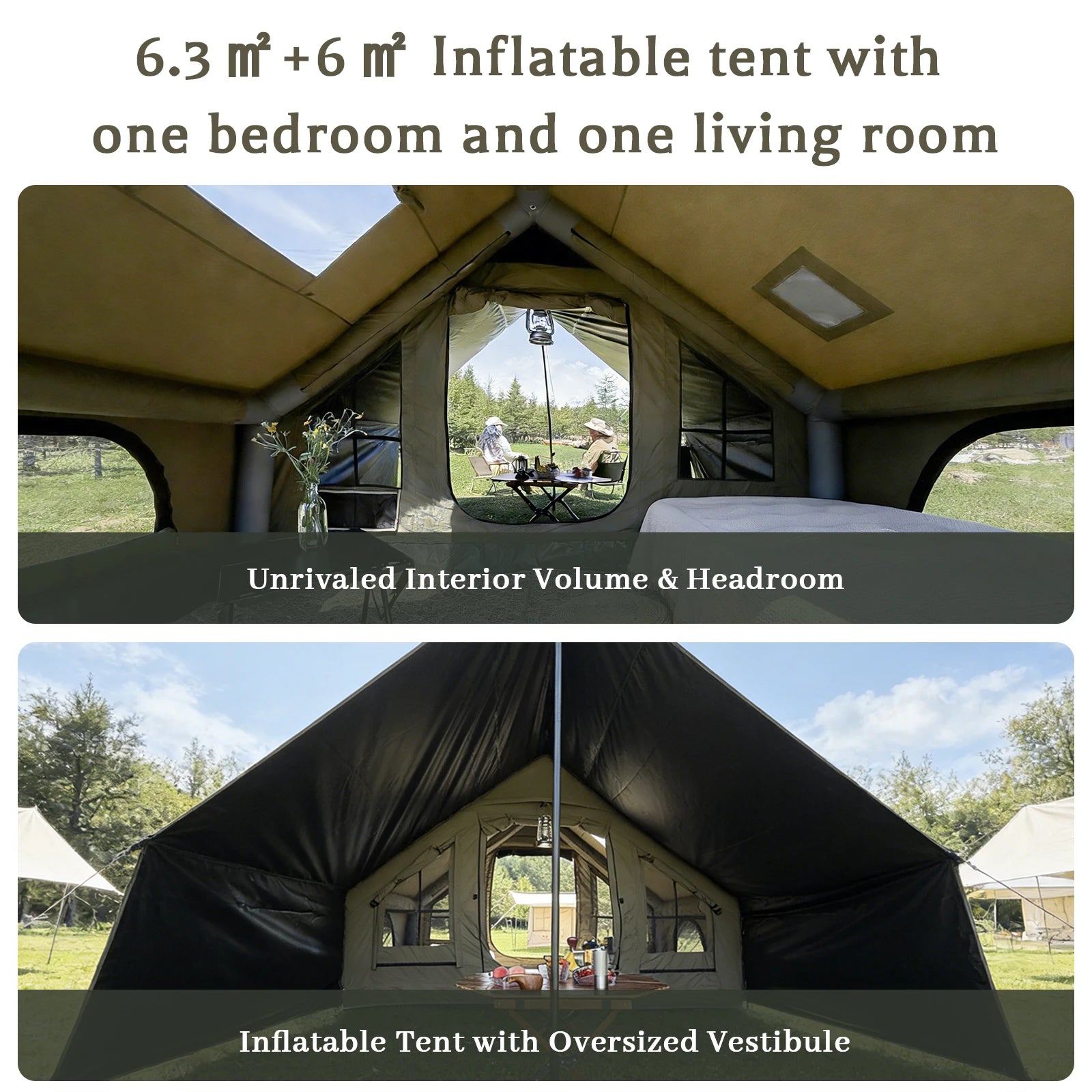 Tente gonflable familiale luxe vue d'ensemble