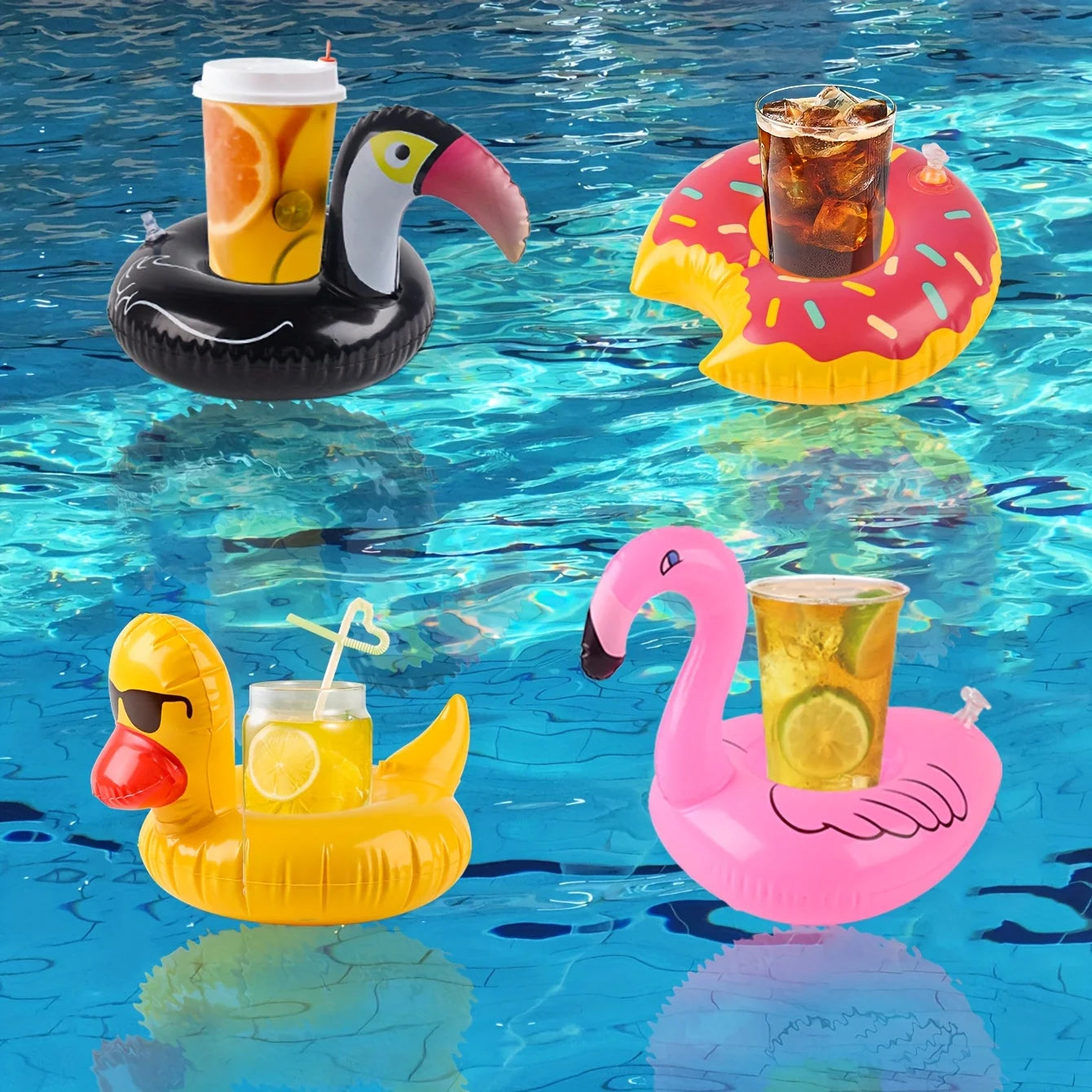 Bouée gonflable porte-boissons flottant piscine fête