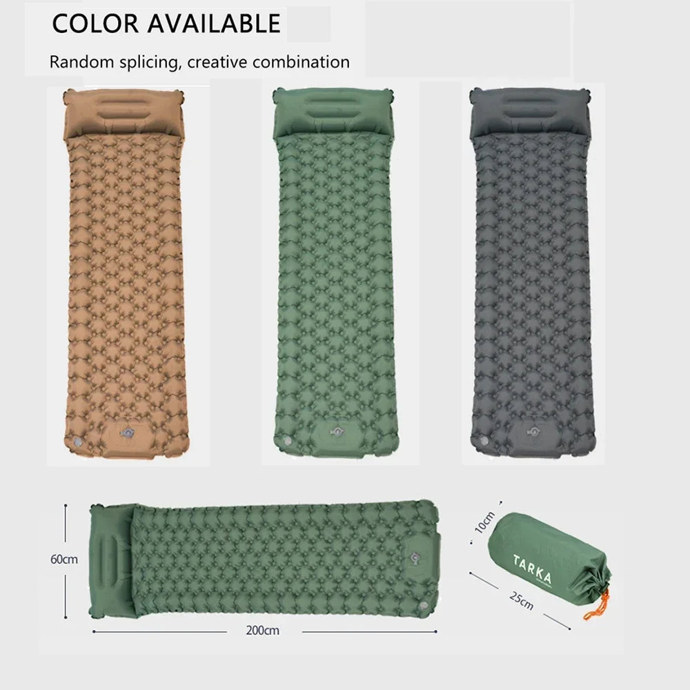 Matelas de camping gonflable extra-long en nylon
