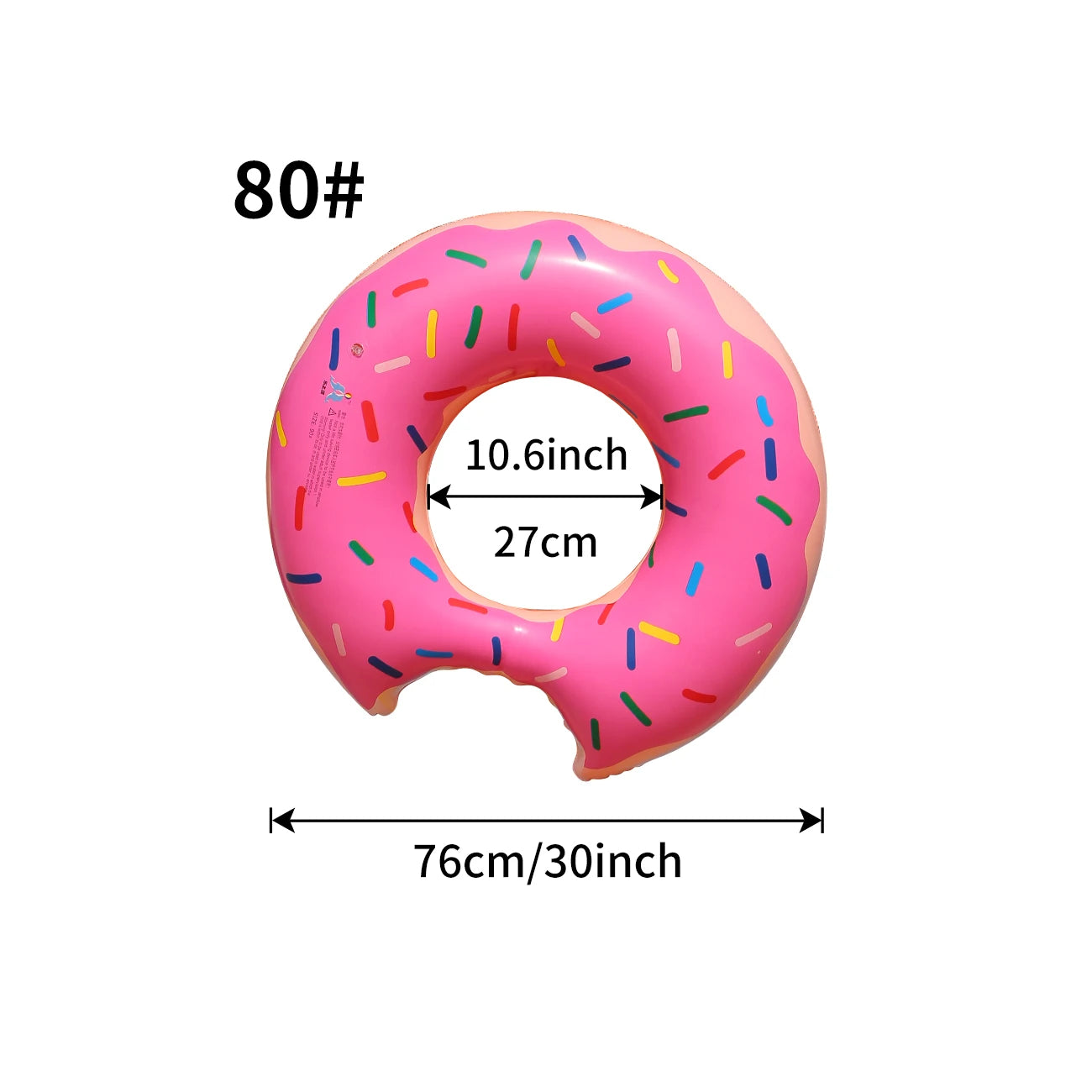 Bouée gonflable donut rose 80 cm sur eau