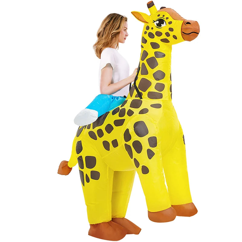 Déguisement gonflable girafe avec ventilateur USB
