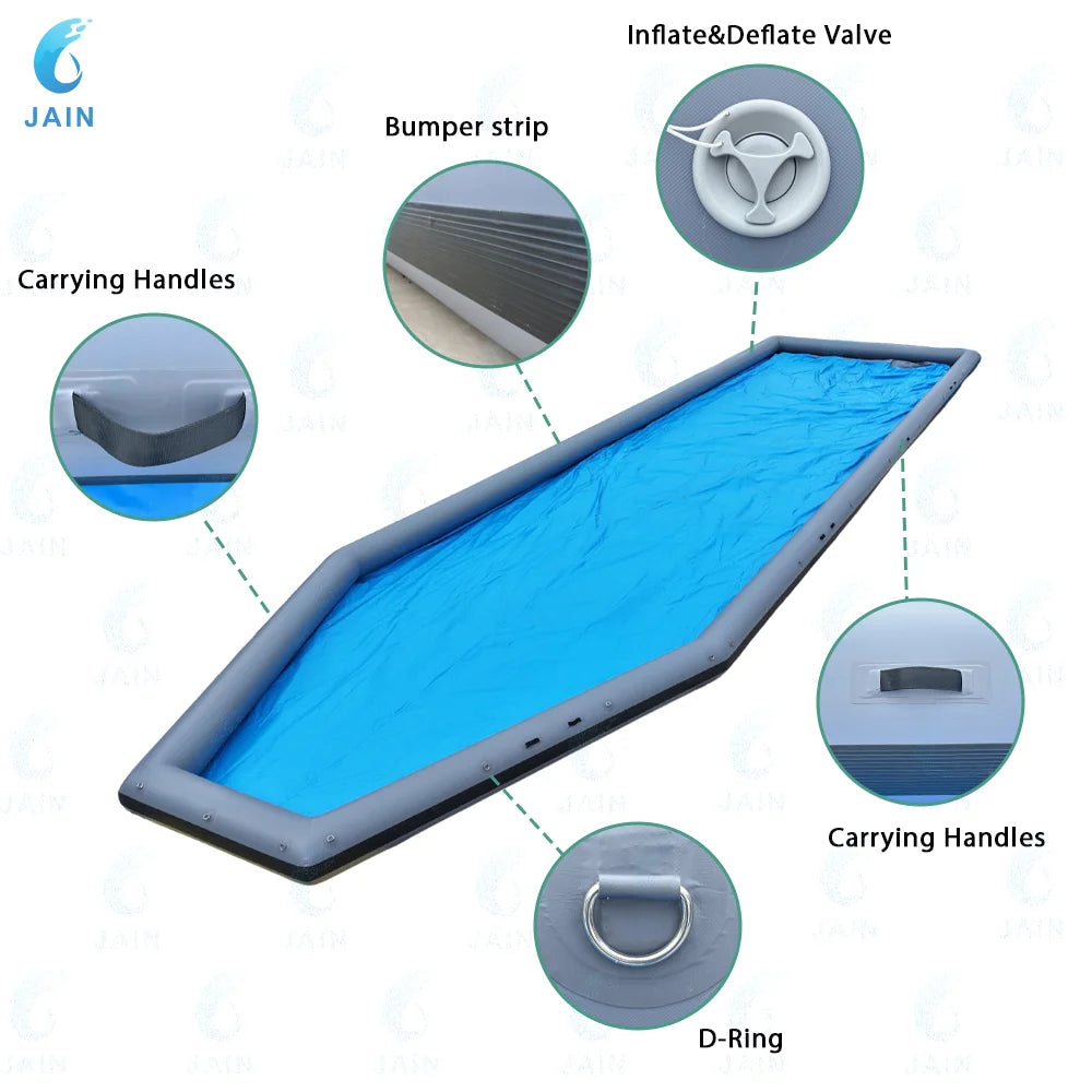 Plateforme flottante gonflable amarrage flexible