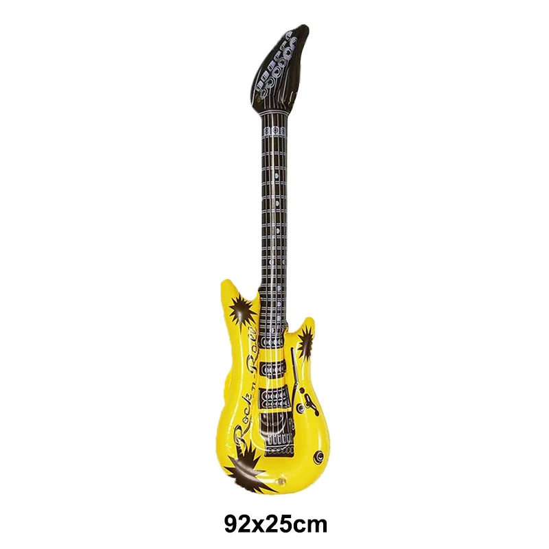 Ballon guitare aluminium argenté pour fête thème rock