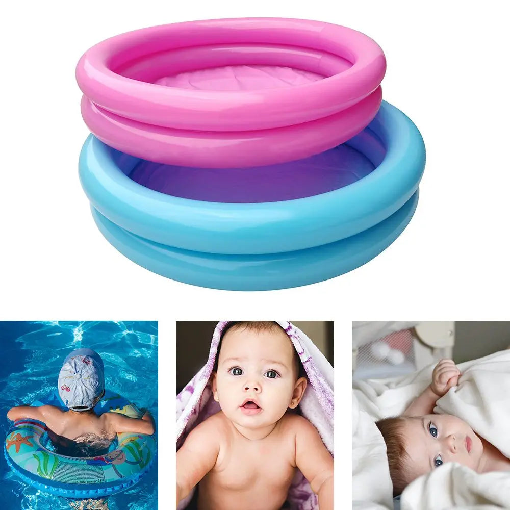 Piscine gonflable ronde rose pour bébé remplie d'eau