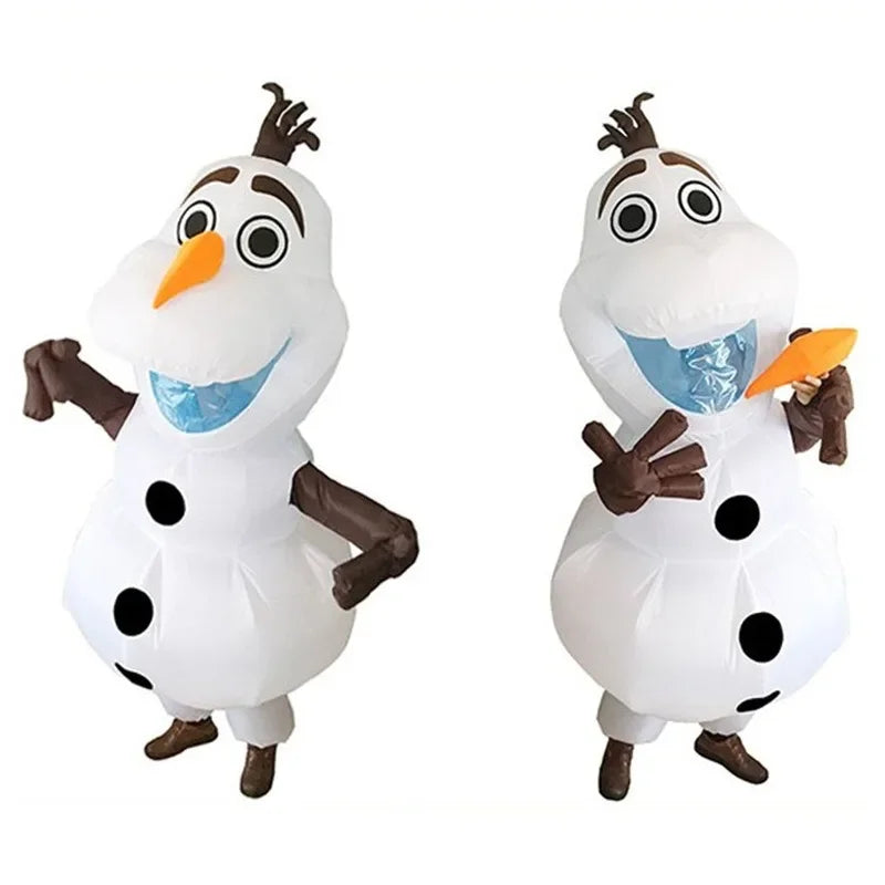 Costume gonflable bonhomme de neige vue de dos