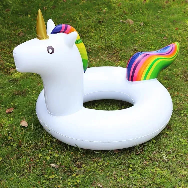 Jouet gonflable piscine licorne vue détail PVC épais