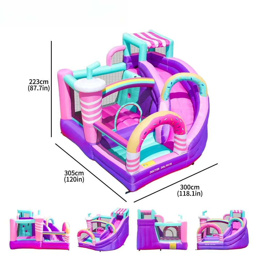 Château gonflable 3x3m multicolore extérieur