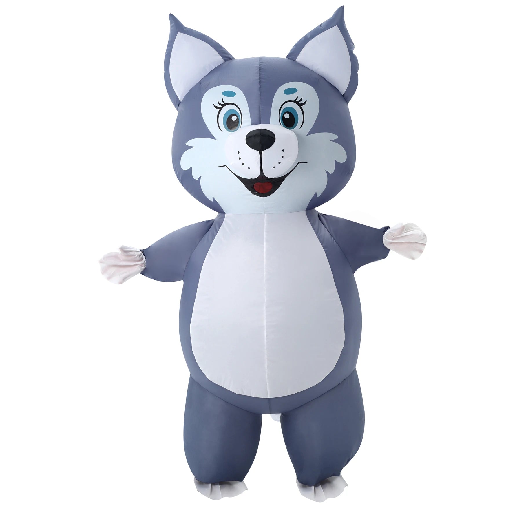 Costume gonflable Husky chien porté par un adulte Halloween