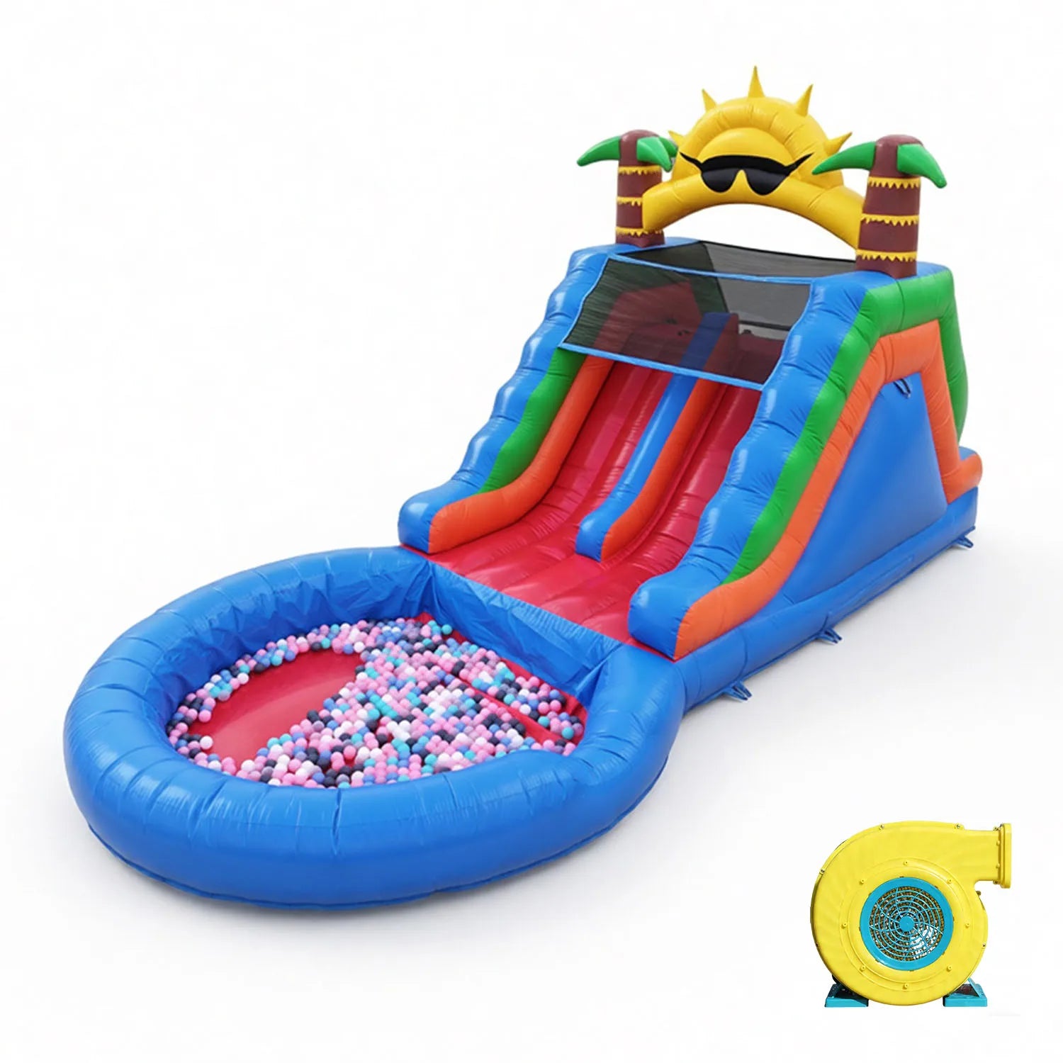 Toboggan aquatique gonflable commercial installé en extérieur