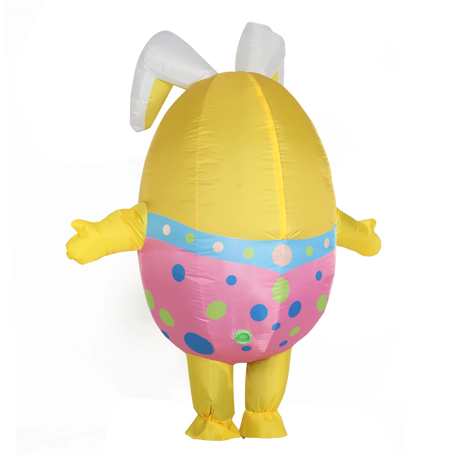Détail costume gonflable lapin coloré combinaison complète