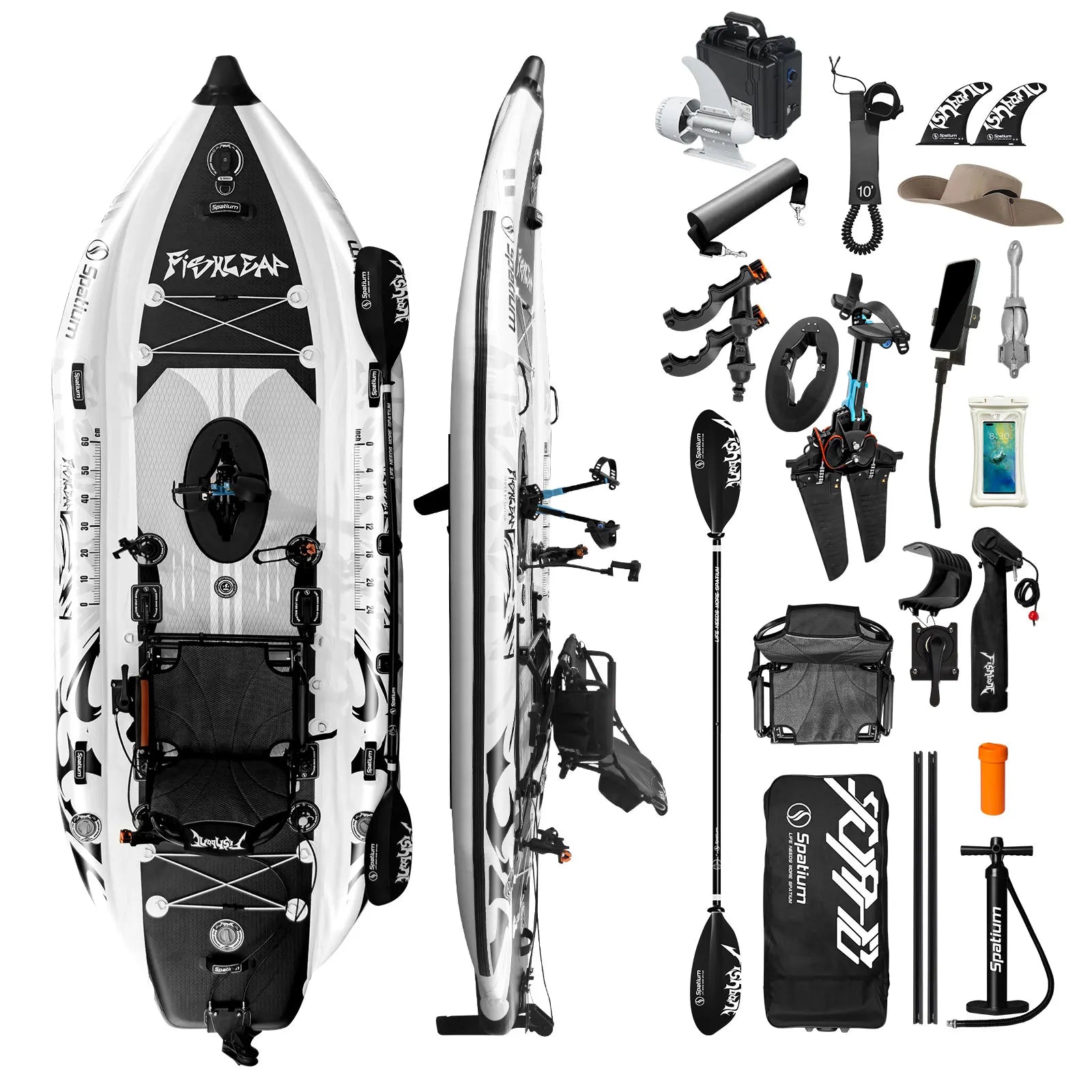 Kayak gonflable de pêche avec accessoires inclus