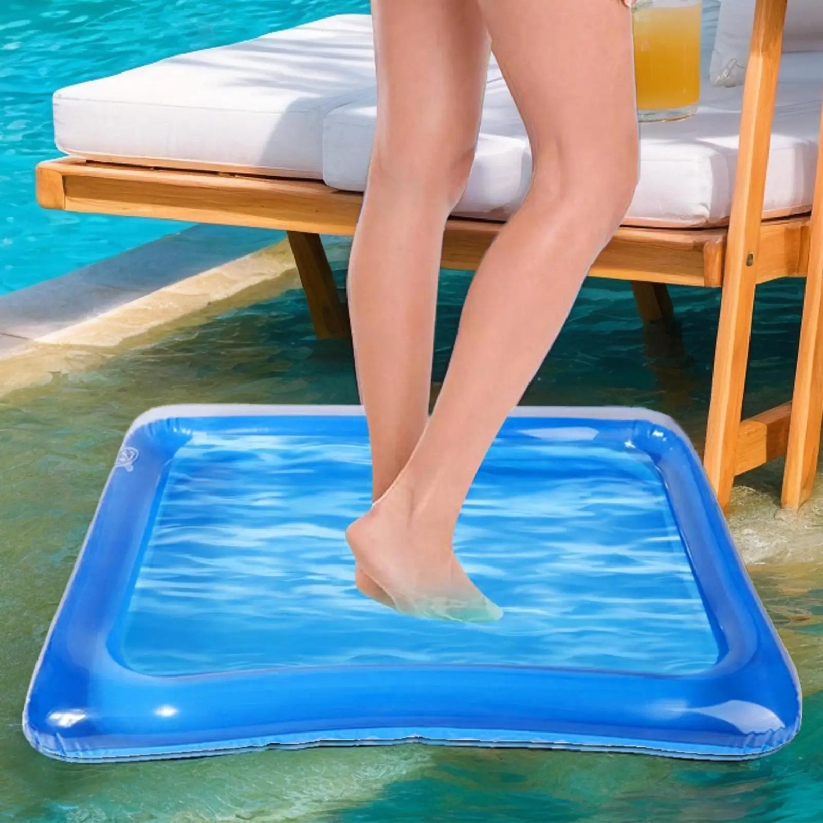 Bain de pieds gonflable utilisé en voyage