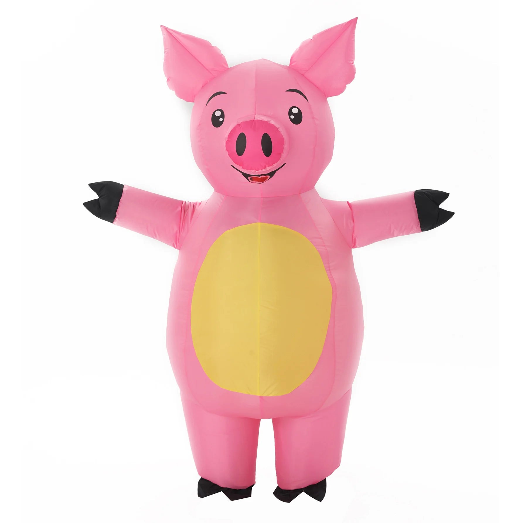 Costume gonflable cochon rose adulte vue de face