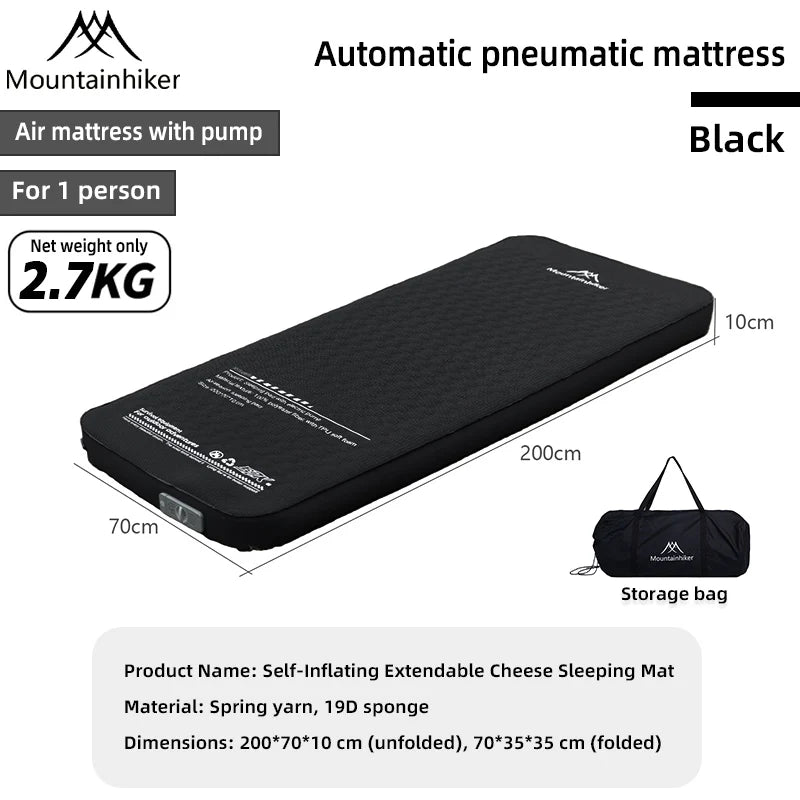 Matelas de camping gonflable plié et compact