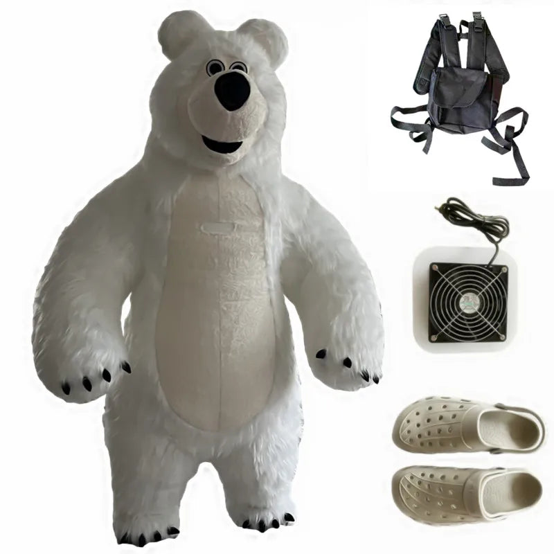 Costume gonflable mascotte Ours pour anniversaire enfant