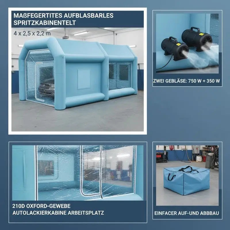 Cabine peinture gonflable garage automobile