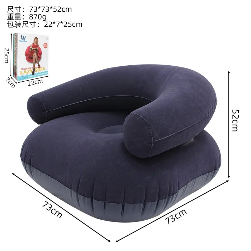 Siège gonflable violet portable, rangement compact