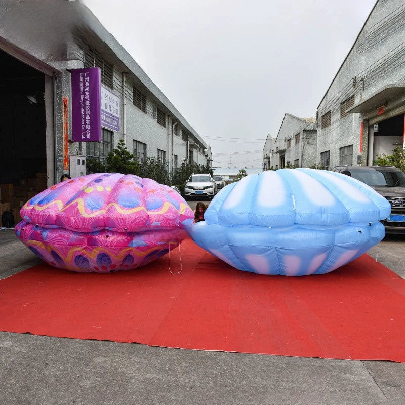 Décoration gonflable coquillage marin bleu pour événement