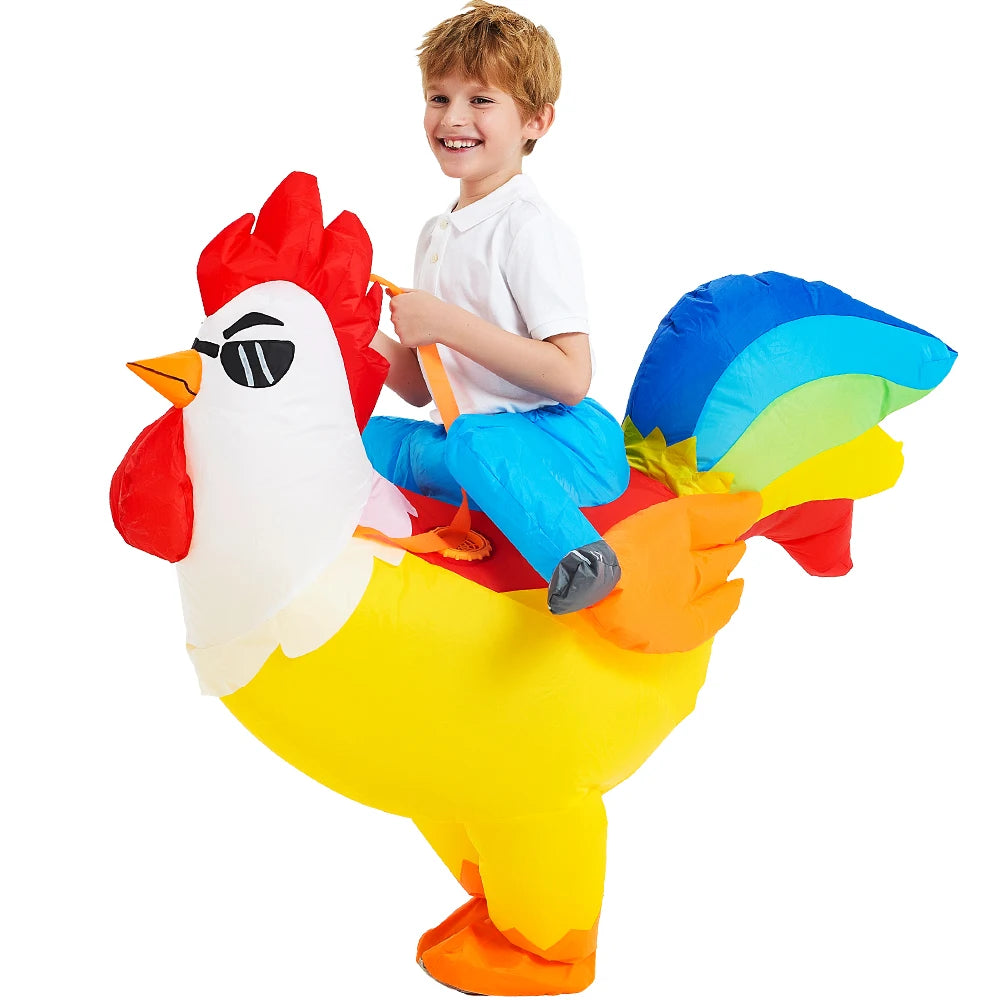 Costume dino gonflable enfant avec ventilateur USB