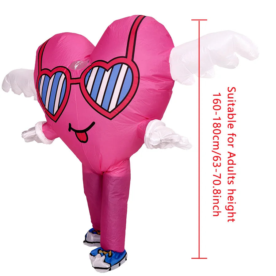 Combinaison gonflable cœur d'amour avec ventilateur