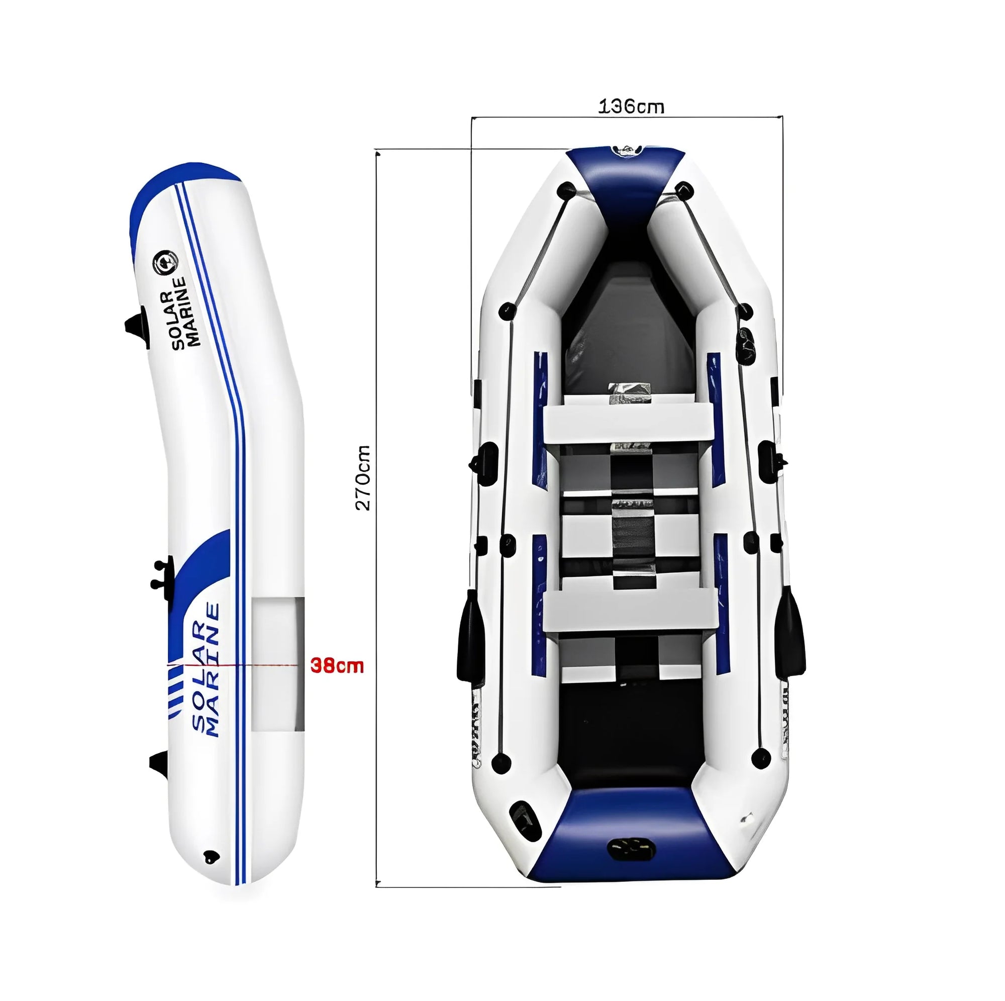 Bateau Gonflable Pêche PVC 4 Personnes - vue de côté