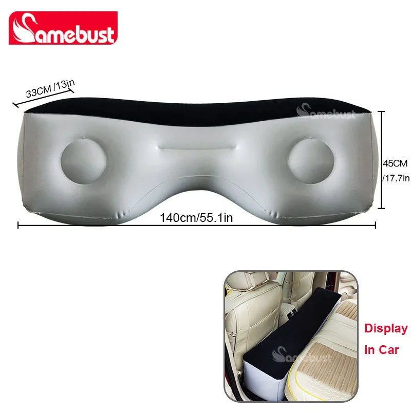 Matelas gonflable voiture dimensions 55 pouces vue de dessus