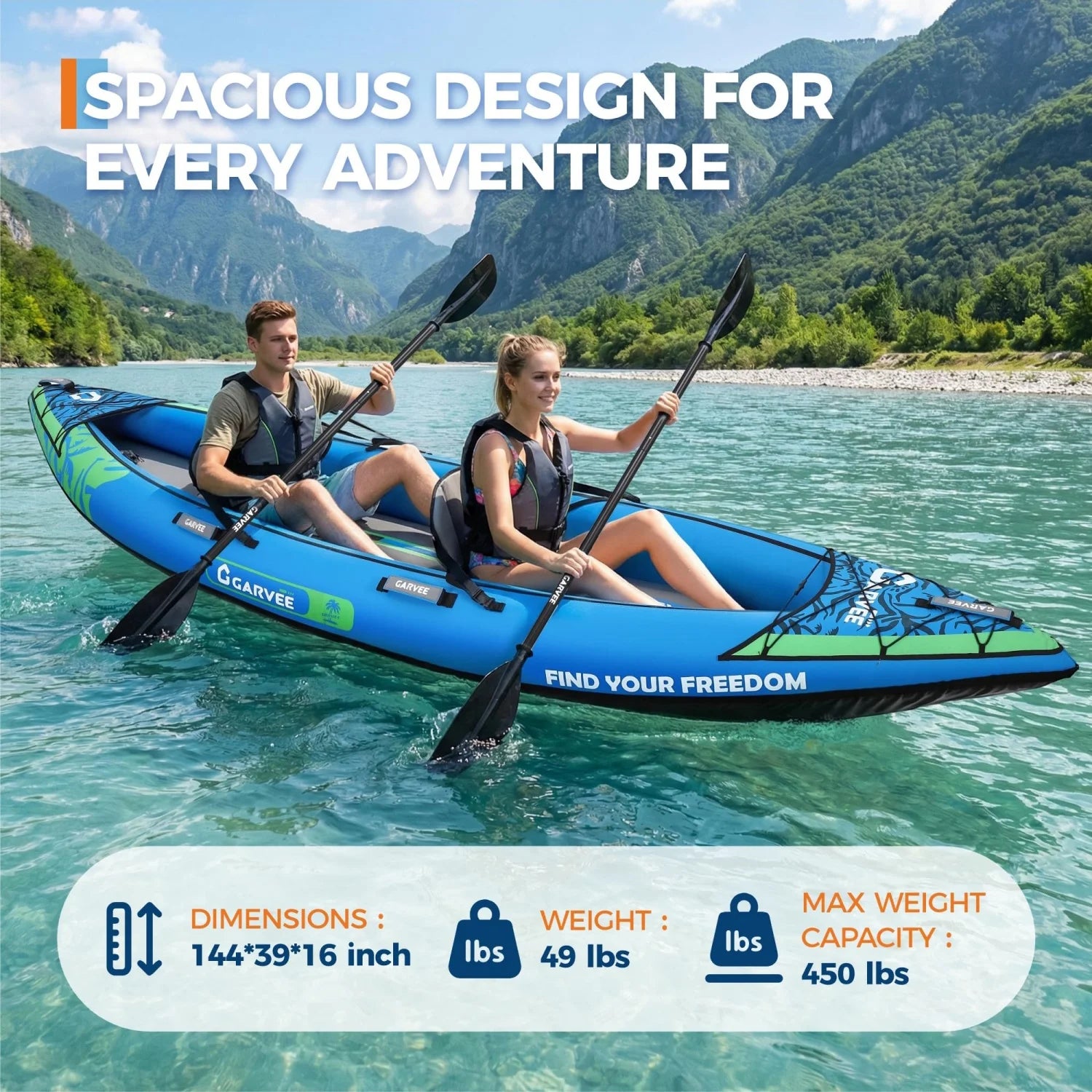 Bateau Gonflable Kayak Confort Duo - vue d'ensemble