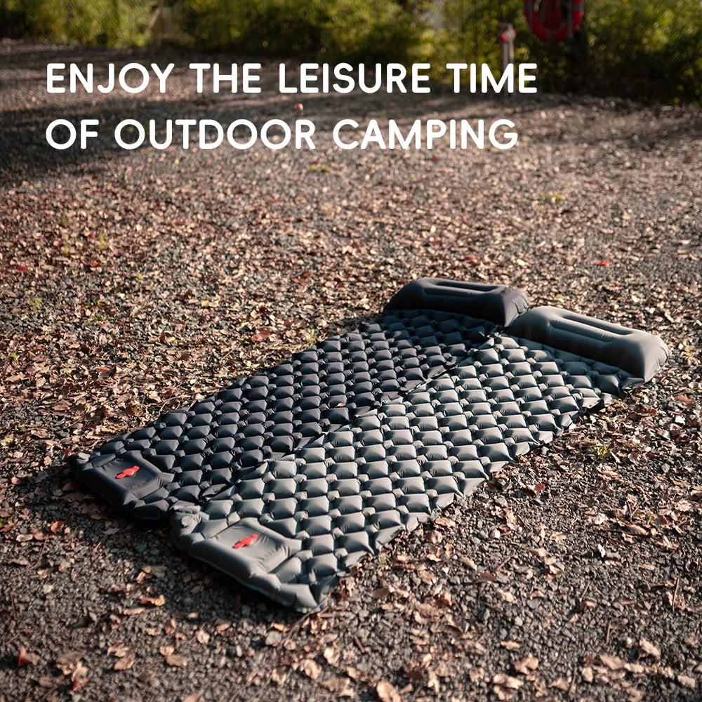 Vue de dessus du tapis de couchage gonflable
