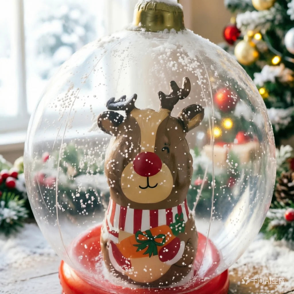 Globe gonflable Noël renne lumineux 60 cm