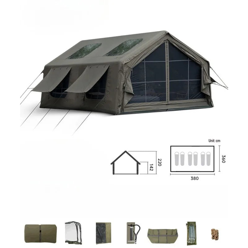 Tente gonflable camping anti-moustique prête à l'usage