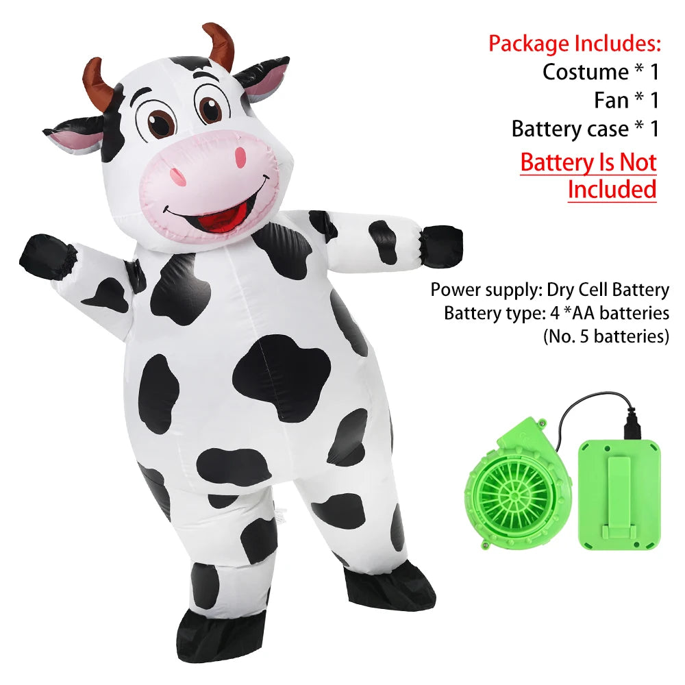 Costume gonflable vache rangé emballage original compact