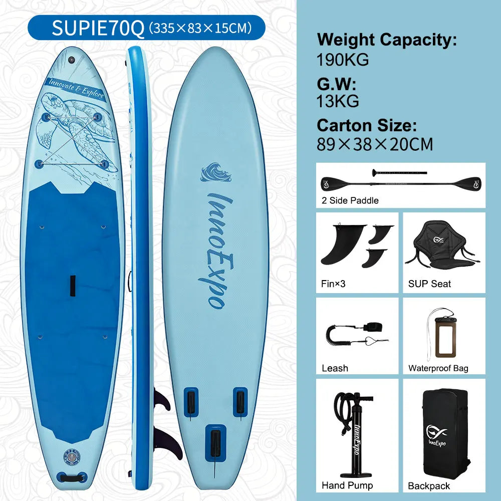 Stand up paddle gonflable vu de face