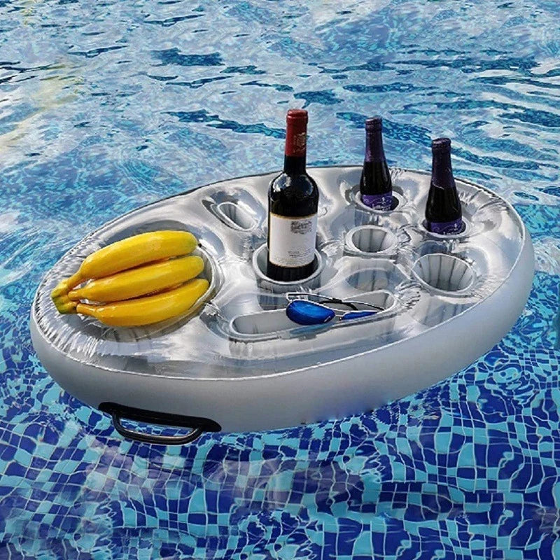 Bouée gonflable plateau multi-trous piscine