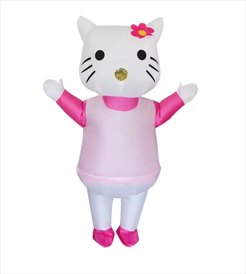 Enfant portant le costume gonflable souris jaune