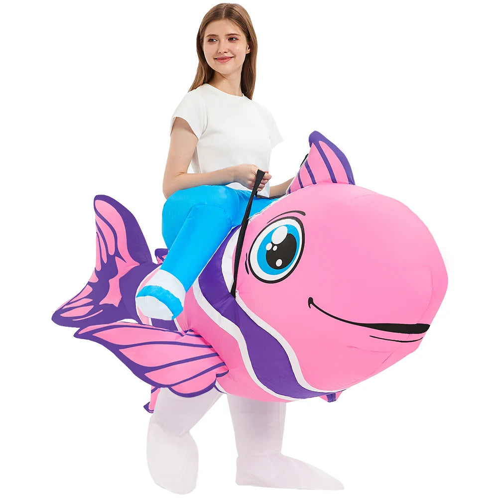 Tenue gonflable poisson clown Halloween