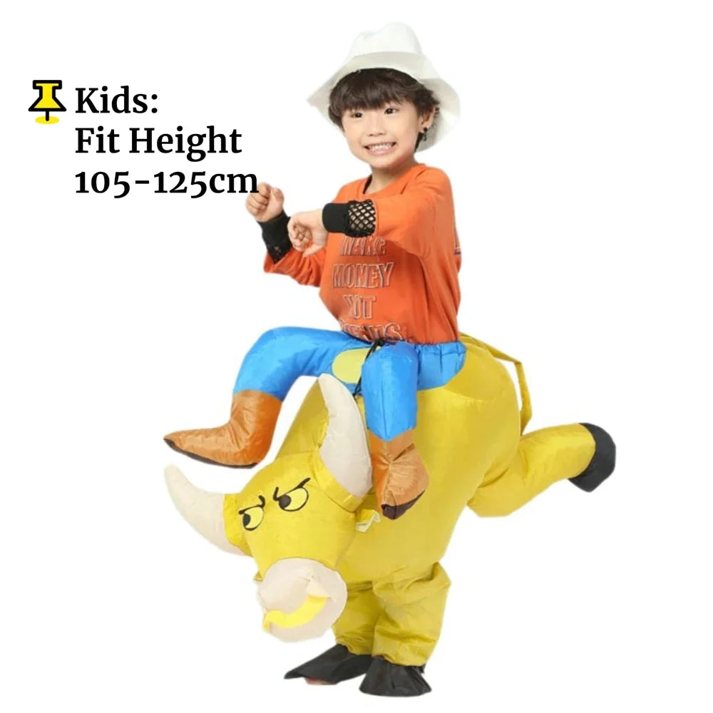 Costume gonflable cowboy taureau famille adulte enfant