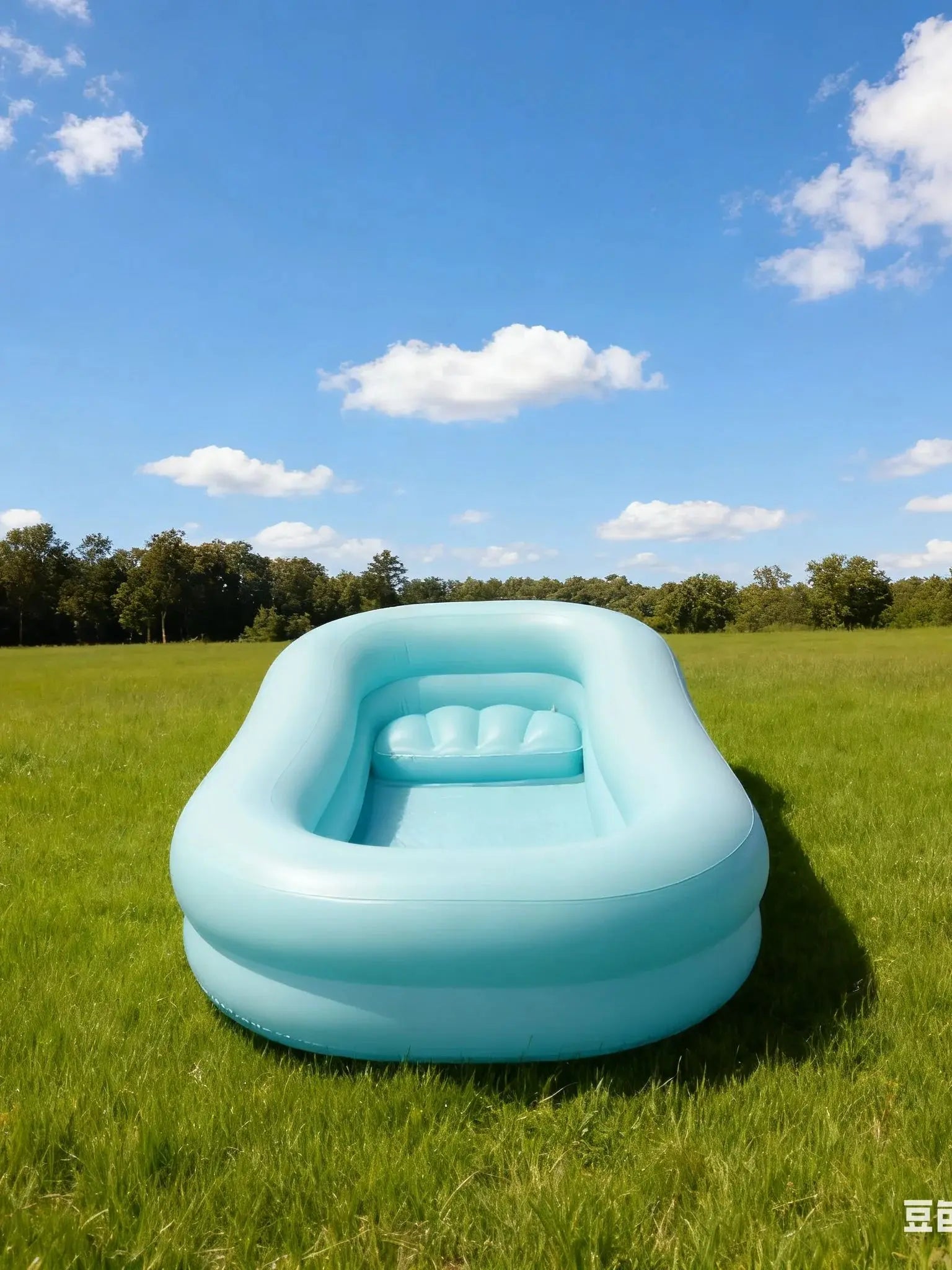 Baignoire gonflable médicale dégonflée et pliée pour le rangement