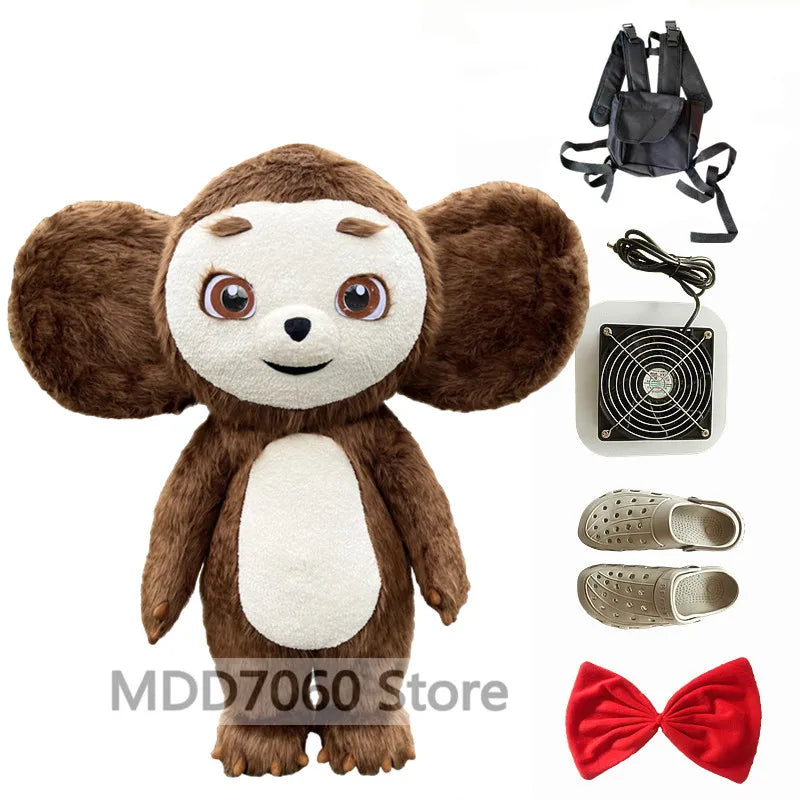 Costume gonflable mascotte lion porté en soirée cosplay