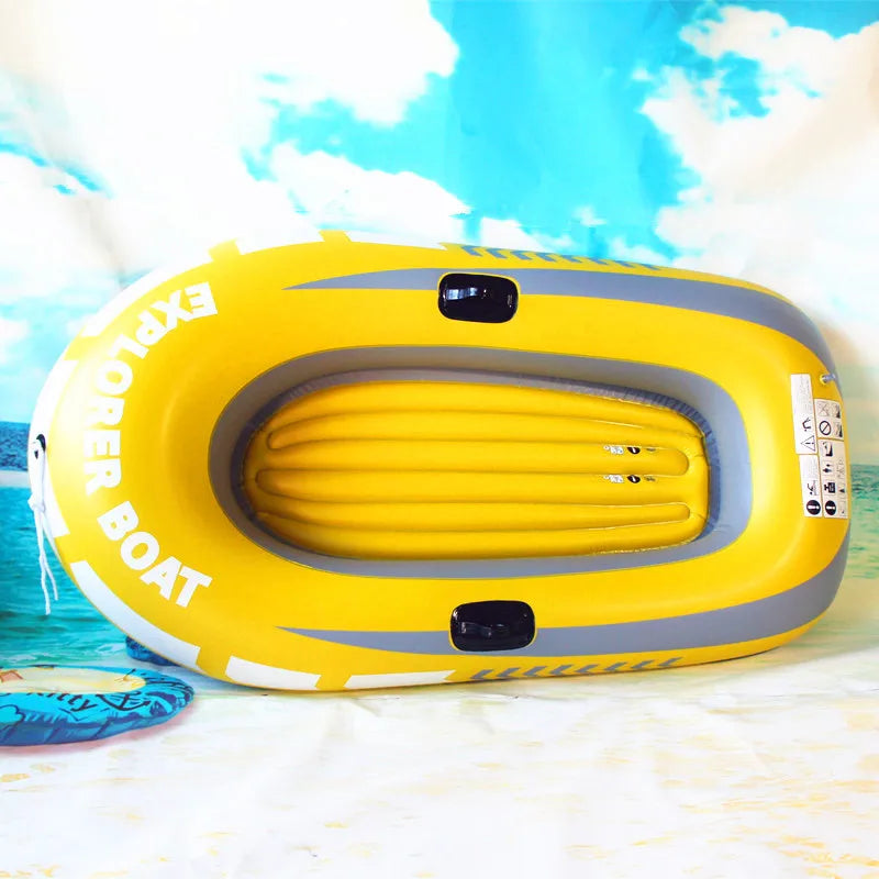 Bateau gonflable de pêche coloris jaune citron