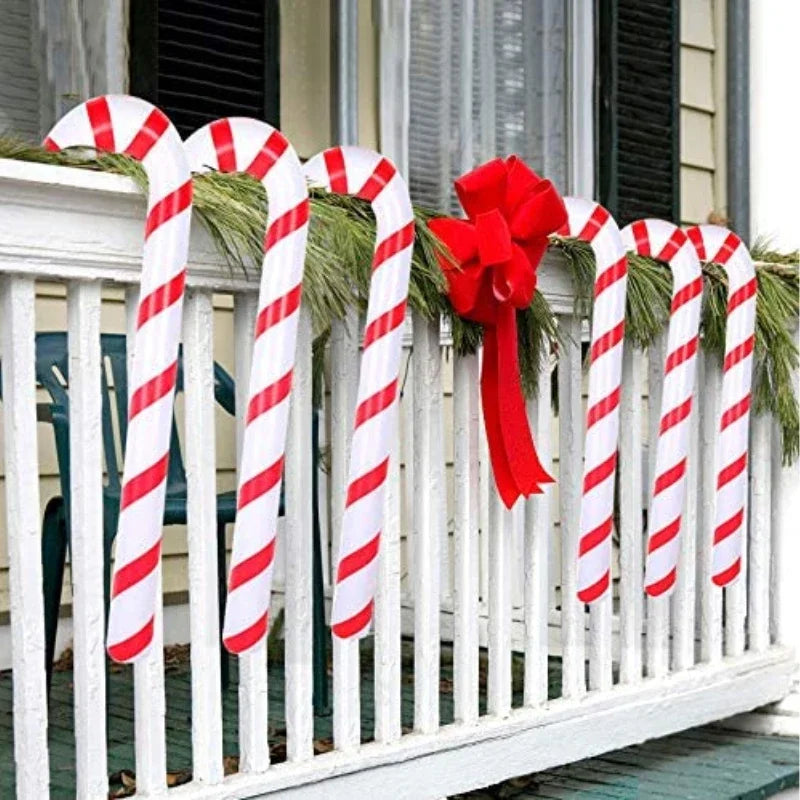 Décoration Noël gonflable ballon sucette géant 90 cm jardin
