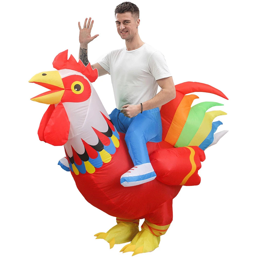 Déguisement coq gonflable souffleur inclus