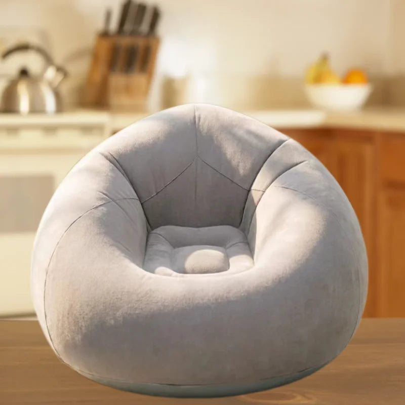 Detail du tissu floque du canape gonflable rond