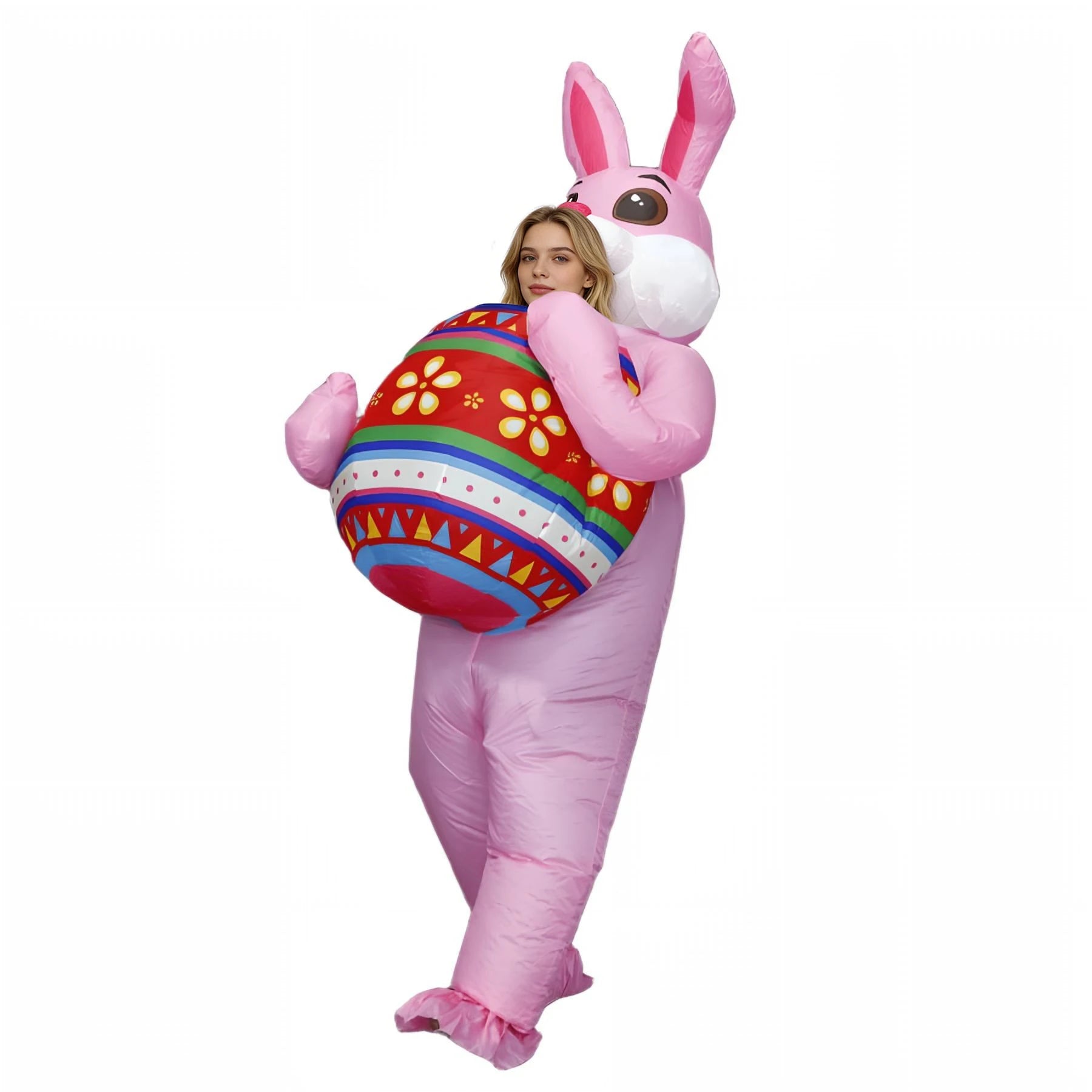 Combinaison gonflable lapin gris événement caritatif