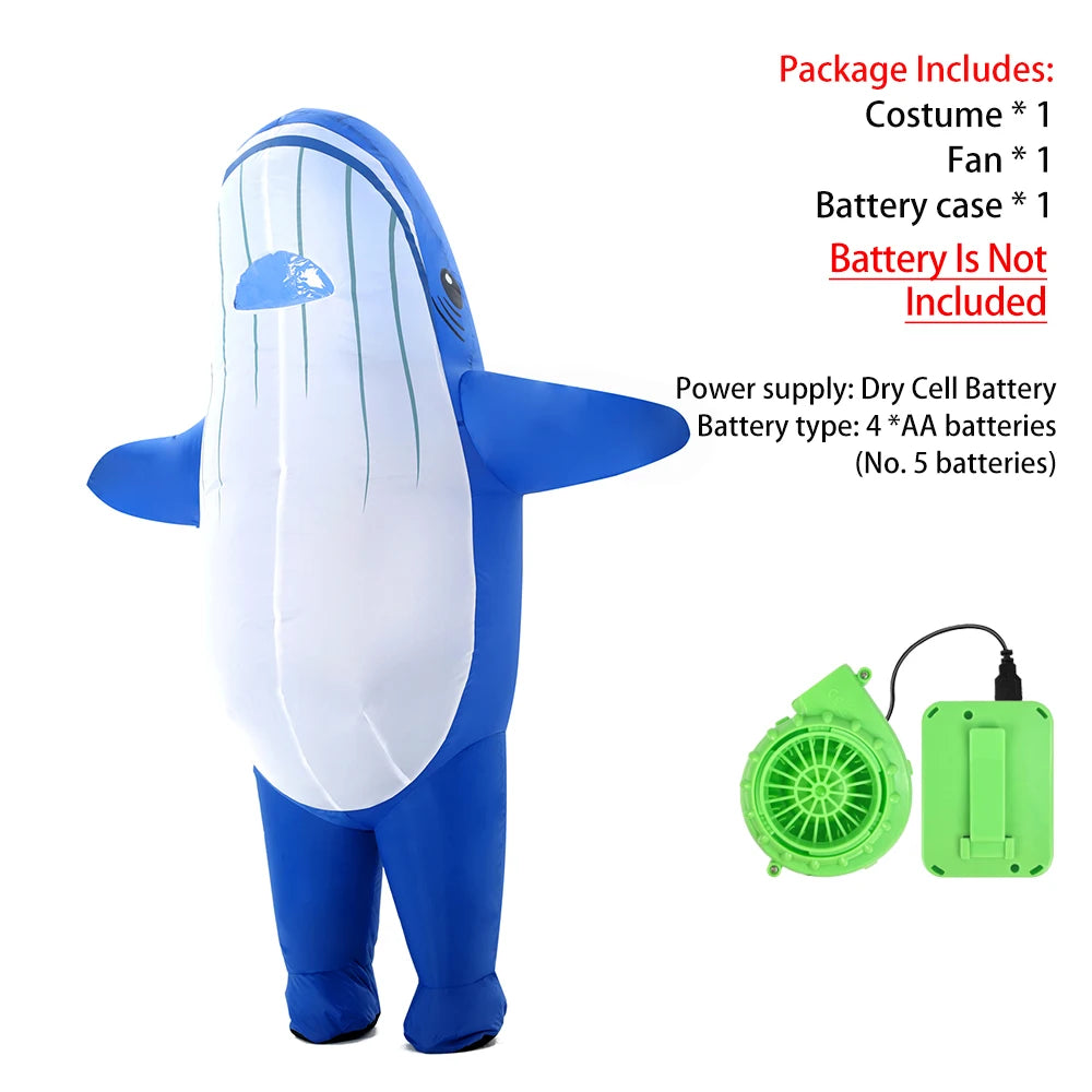 Costume gonflable baleine bleue 160-190 cm