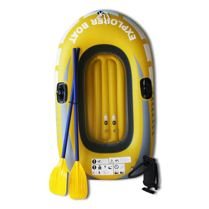 Vue d'ensemble du bateau gonflable de pêche 2 personnes